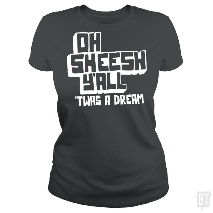 SunFrog-Busted BustedTees Classic Ladies Tee / Dark Heather / S Jake and Amir: Oh Sheesh Y'all