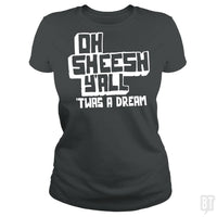 Load image into Gallery viewer, SunFrog-Busted BustedTees Classic Ladies Tee / Dark Heather / S Jake and Amir: Oh Sheesh Y&#39;all
