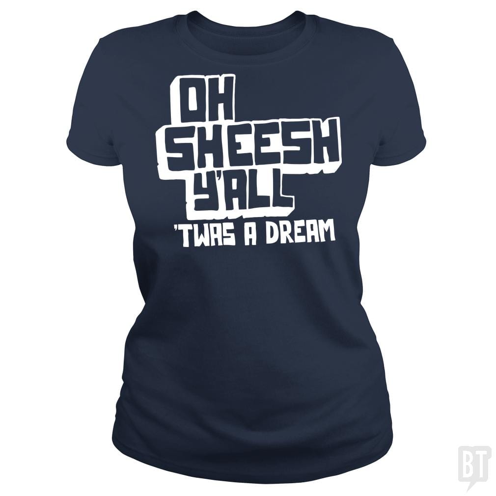 SunFrog-Busted BustedTees Classic Ladies Tee / Navy Blue / S Jake and Amir: Oh Sheesh Y'all