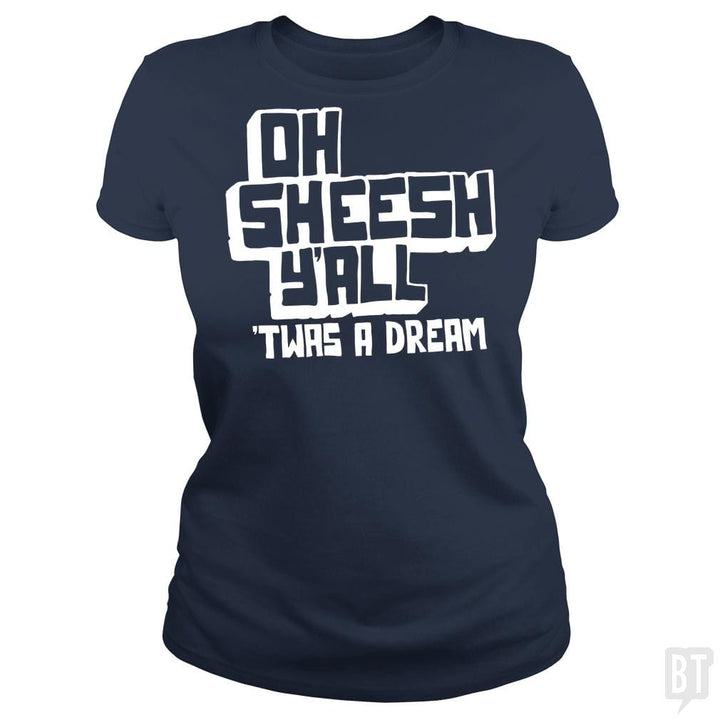 SunFrog-Busted BustedTees Classic Ladies Tee / Navy Blue / S Jake and Amir: Oh Sheesh Y'all