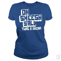 Load image into Gallery viewer, SunFrog-Busted BustedTees Classic Ladies Tee / Royal Blue / S Jake and Amir: Oh Sheesh Y&#39;all

