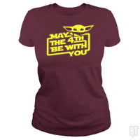 Load image into Gallery viewer, SunFrog-Busted BustedTees Classic Ladies Tee / Maroon / S May The 4th Be With You!
