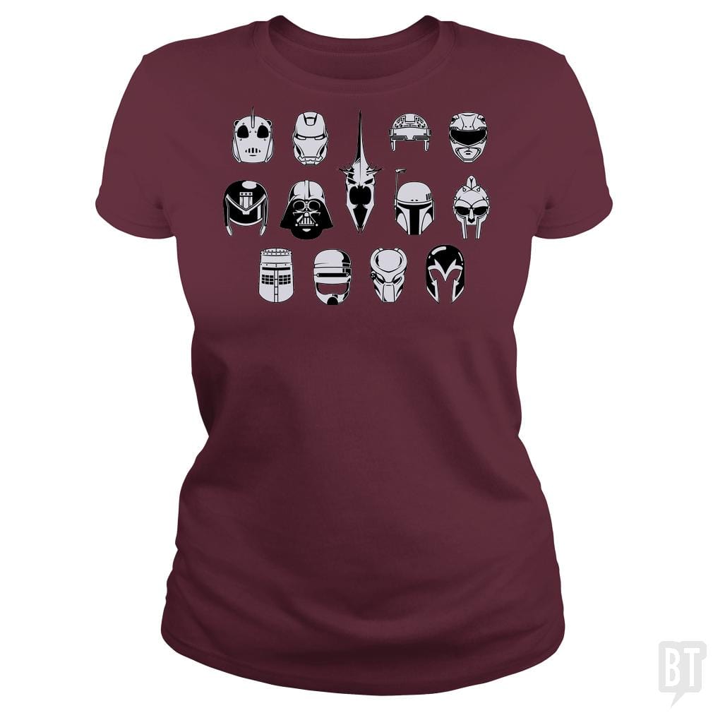 SunFrog-Busted BustedTees Classic Ladies Tee / Maroon / S Movie Helmets