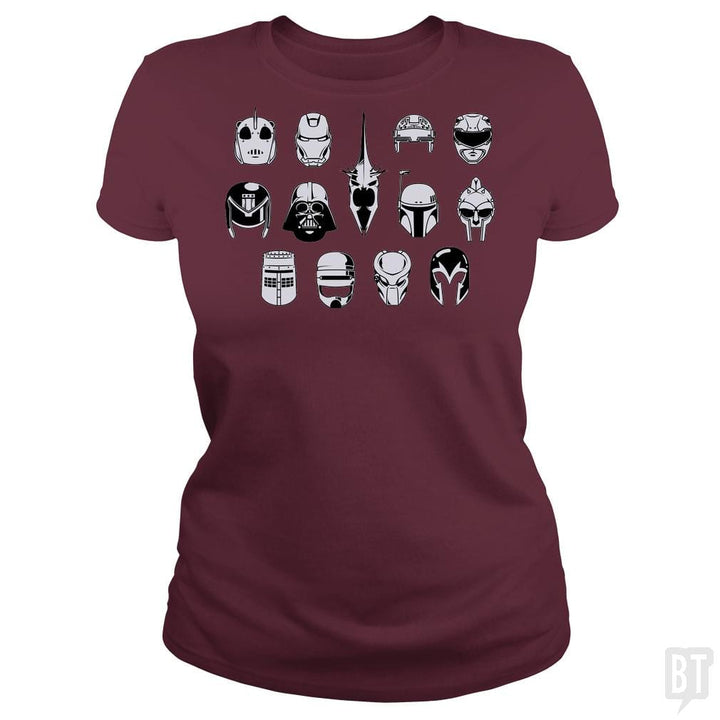 SunFrog-Busted BustedTees Classic Ladies Tee / Maroon / S Movie Helmets