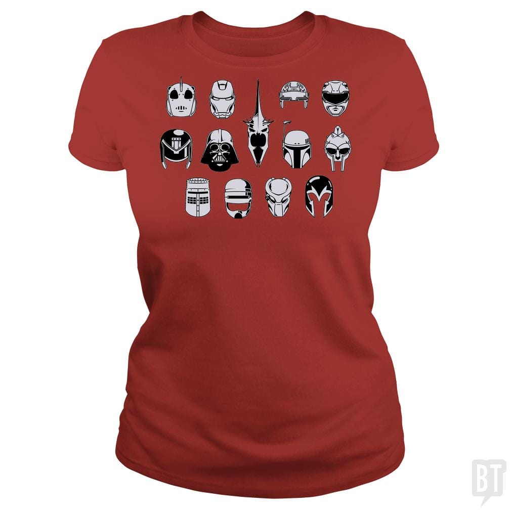 SunFrog-Busted BustedTees Classic Ladies Tee / Red / S Movie Helmets