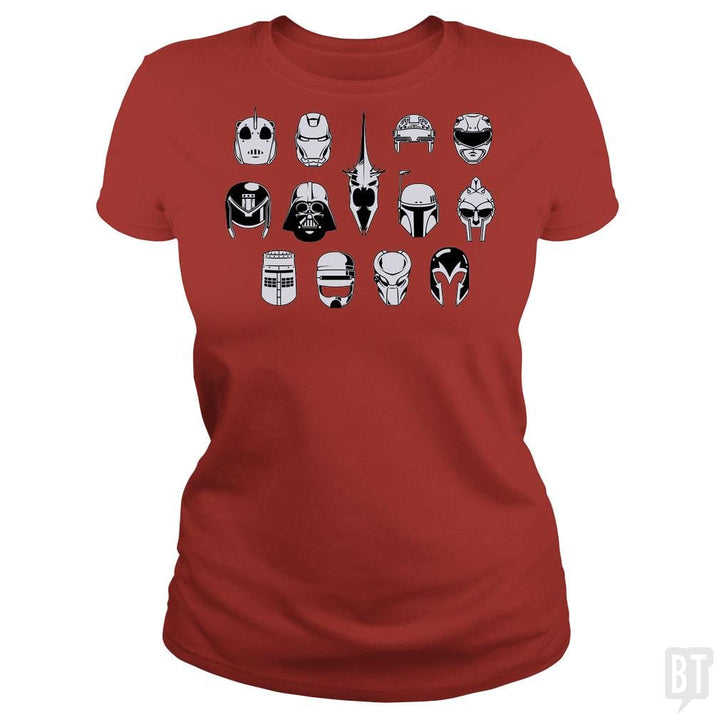 SunFrog-Busted BustedTees Classic Ladies Tee / Red / S Movie Helmets