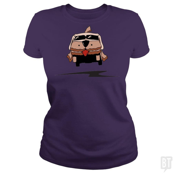 SunFrog-Busted BustedTees Classic Ladies Tee / Purple / S Mutt Cutts
