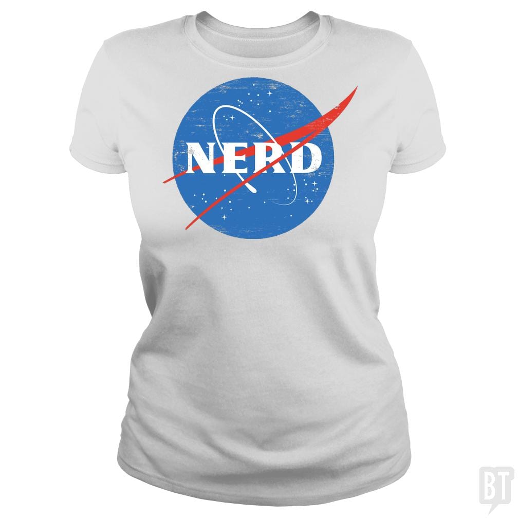 SunFrog-Busted BustedTees Classic Ladies Tee / White / S Nerd