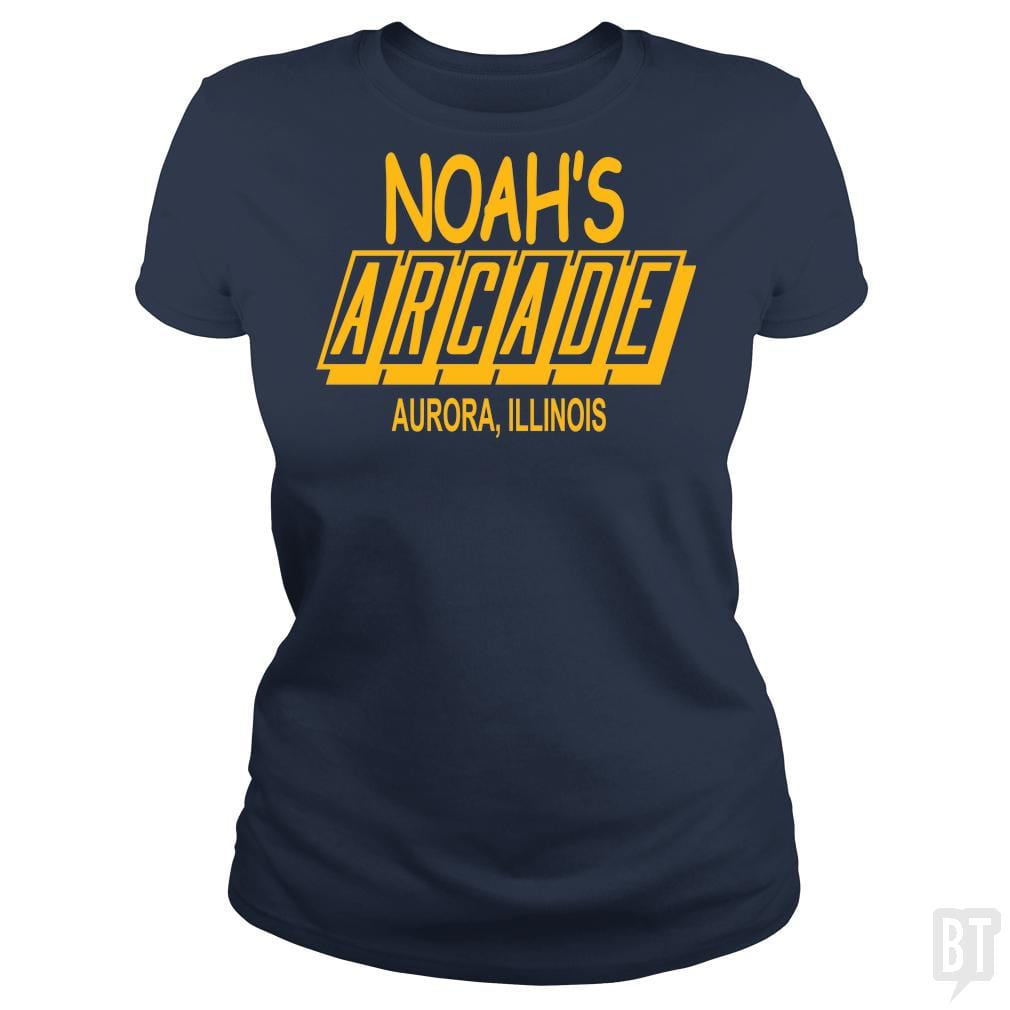 SunFrog-Busted BustedTees Classic Ladies Tee / Navy Blue / S Noah's Arcade