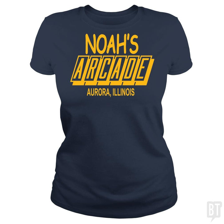 SunFrog-Busted BustedTees Classic Ladies Tee / Navy Blue / S Noah's Arcade