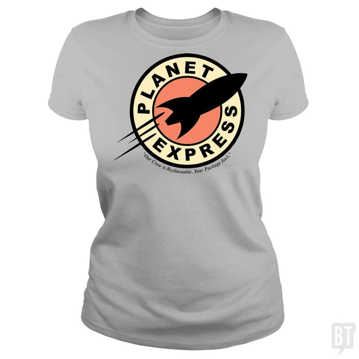SunFrog-Busted BustedTees Classic Ladies Tee / Sport Grey / S Planet Express