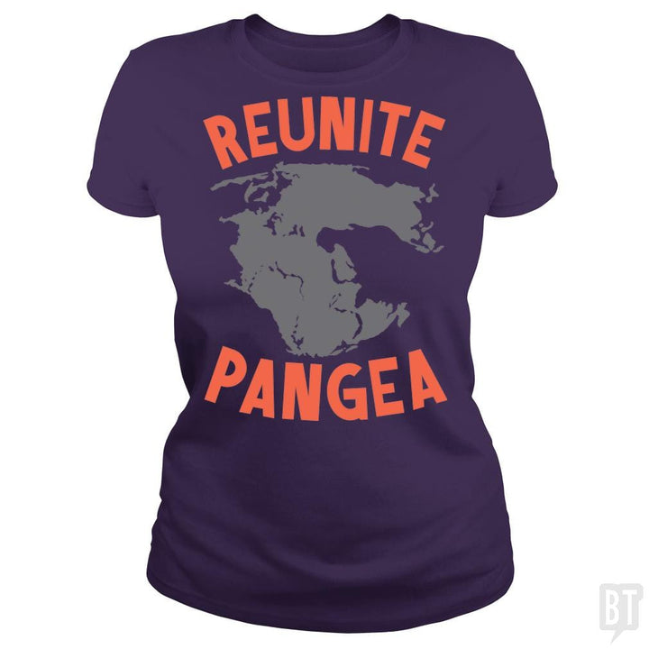 SunFrog-Busted BustedTees Classic Ladies Tee / Purple / S Reunite Pangea