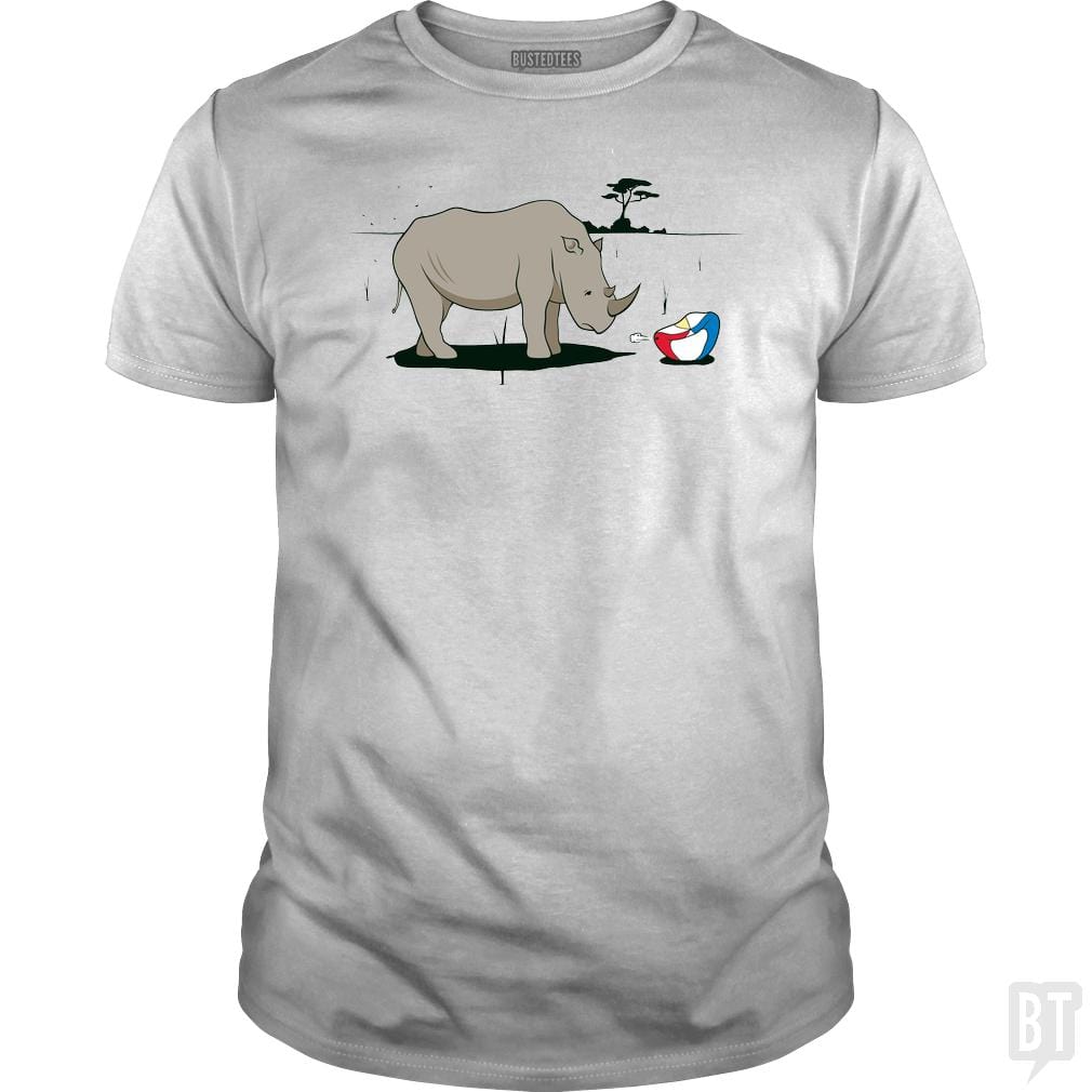 SunFrog-Busted BustedTees Classic Guys / Unisex Tee / White / S Sad Rhino