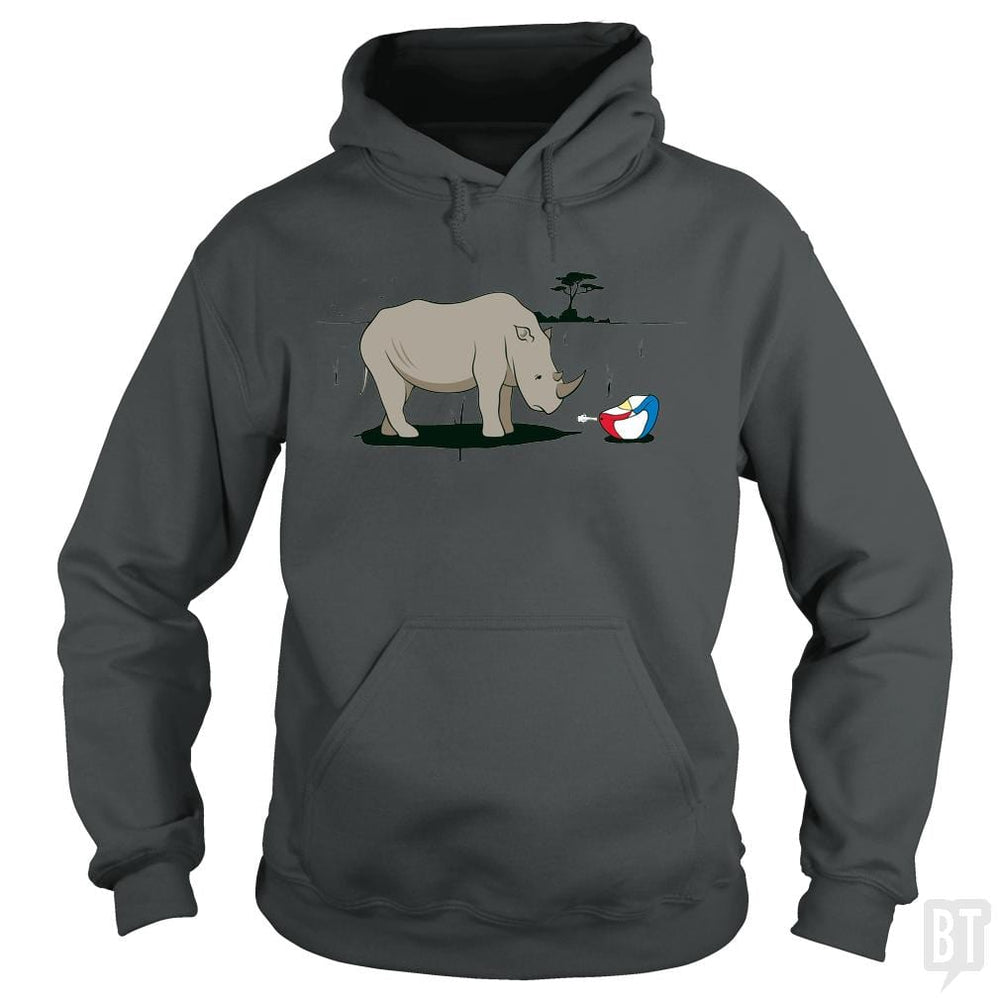 SunFrog-Busted BustedTees Hoodie / Dark Heather / S Sad Rhino