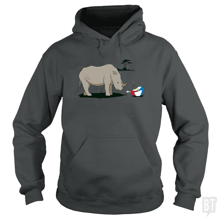 SunFrog-Busted BustedTees Hoodie / Dark Heather / S Sad Rhino