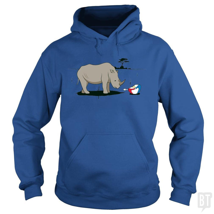 SunFrog-Busted BustedTees Hoodie / Royal Blue / S Sad Rhino