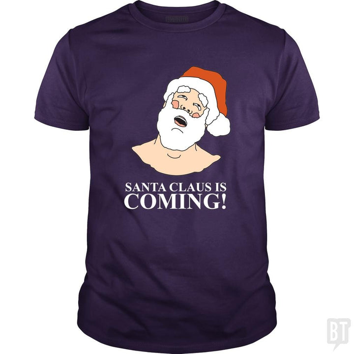 SunFrog-Busted BustedTees Classic Guys / Unisex Tee / Purple / S Santa is Coming!