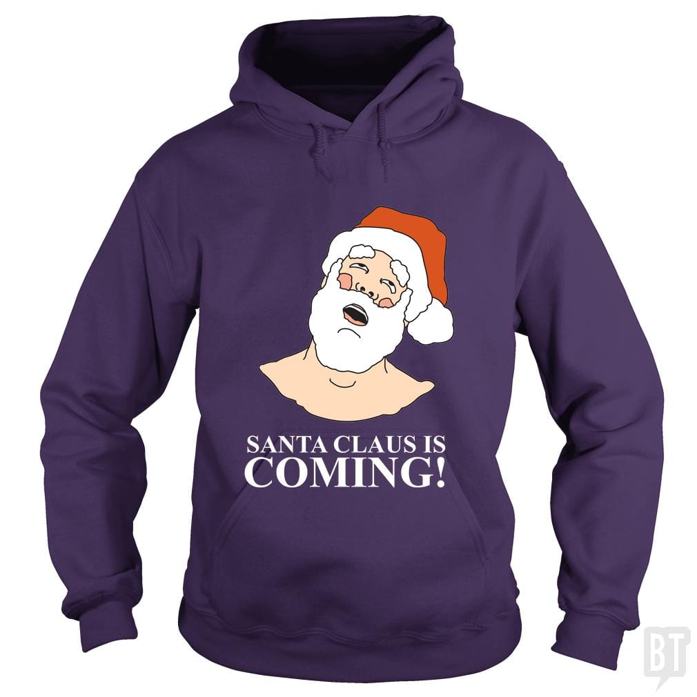 SunFrog-Busted BustedTees Hoodie / Purple / S Santa is Coming!