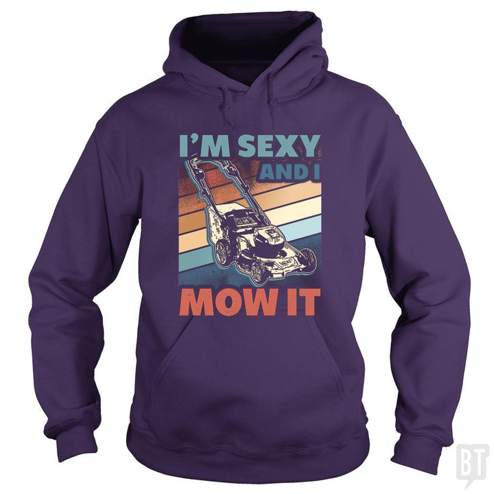SunFrog-Busted BustedTees Hoodie / Purple / S Sexy and I Mow It