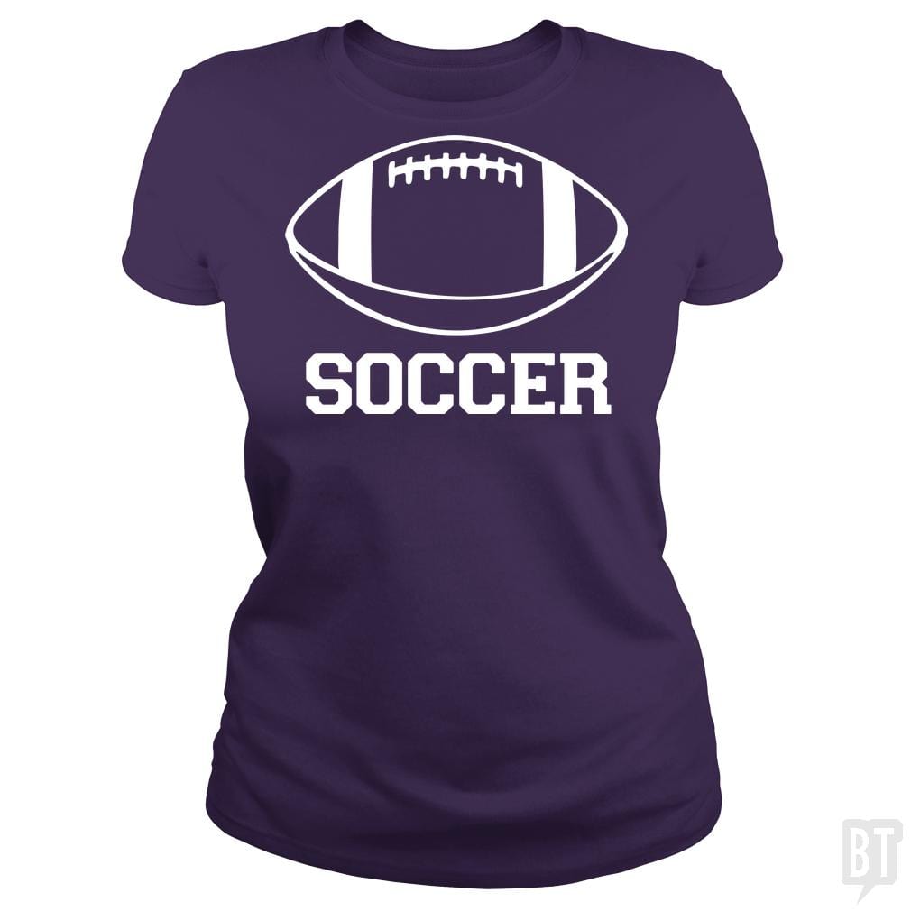 SunFrog-Busted BustedTees Classic Ladies Tee / Purple / S Soccer