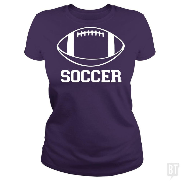 SunFrog-Busted BustedTees Classic Ladies Tee / Purple / S Soccer