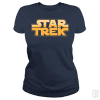 Load image into Gallery viewer, SunFrog-Busted BustedTees Classic Ladies Tee / Navy Blue / S Trek Wars
