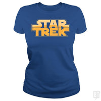 Load image into Gallery viewer, SunFrog-Busted BustedTees Classic Ladies Tee / Royal Blue / S Trek Wars
