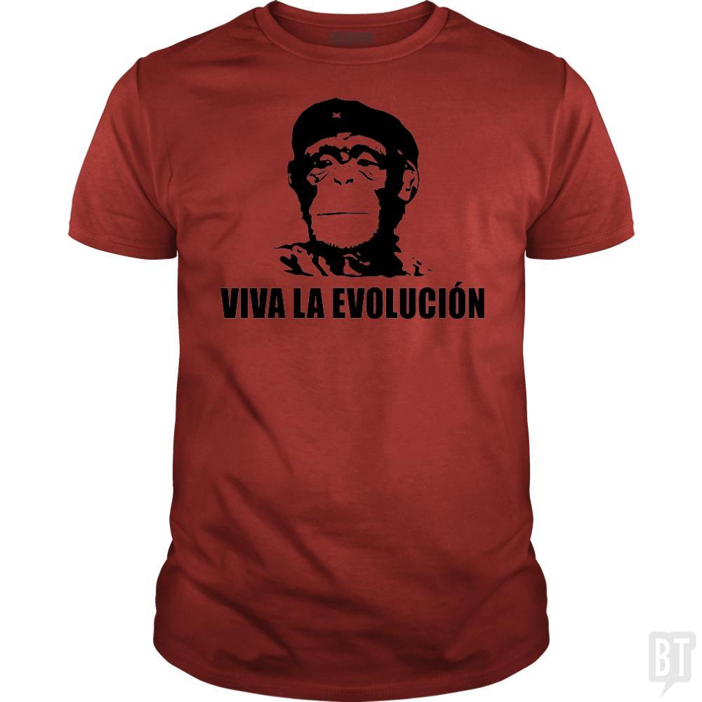 SunFrog-Busted BustedTees Classic Guys / Unisex Tee / Red / S Viva La Evolucion