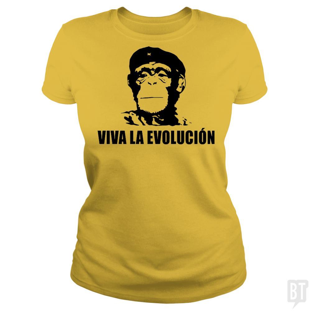 SunFrog-Busted BustedTees Classic Ladies Tee / Daisy / S Viva La Evolucion