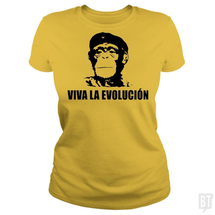 SunFrog-Busted BustedTees Classic Ladies Tee / Daisy / S Viva La Evolucion