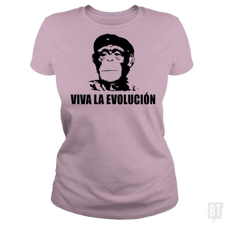 SunFrog-Busted BustedTees Classic Ladies Tee / Light Pink / S Viva La Evolucion