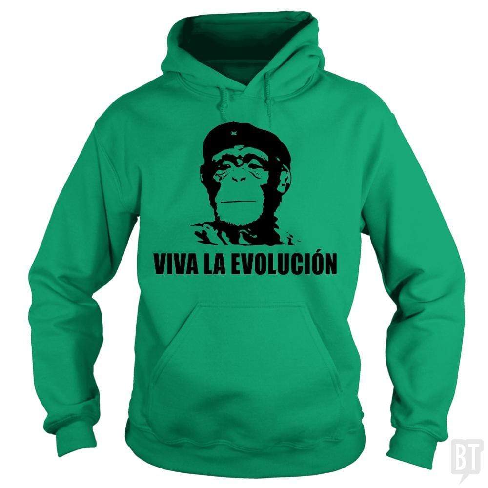 SunFrog-Busted BustedTees Hoodie / Irish Green / S Viva La Evolucion