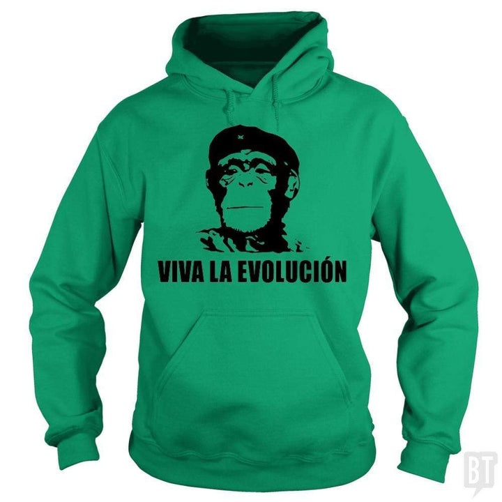 SunFrog-Busted BustedTees Hoodie / Irish Green / S Viva La Evolucion