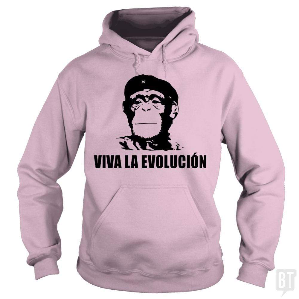 SunFrog-Busted BustedTees Hoodie / Light Pink / S Viva La Evolucion