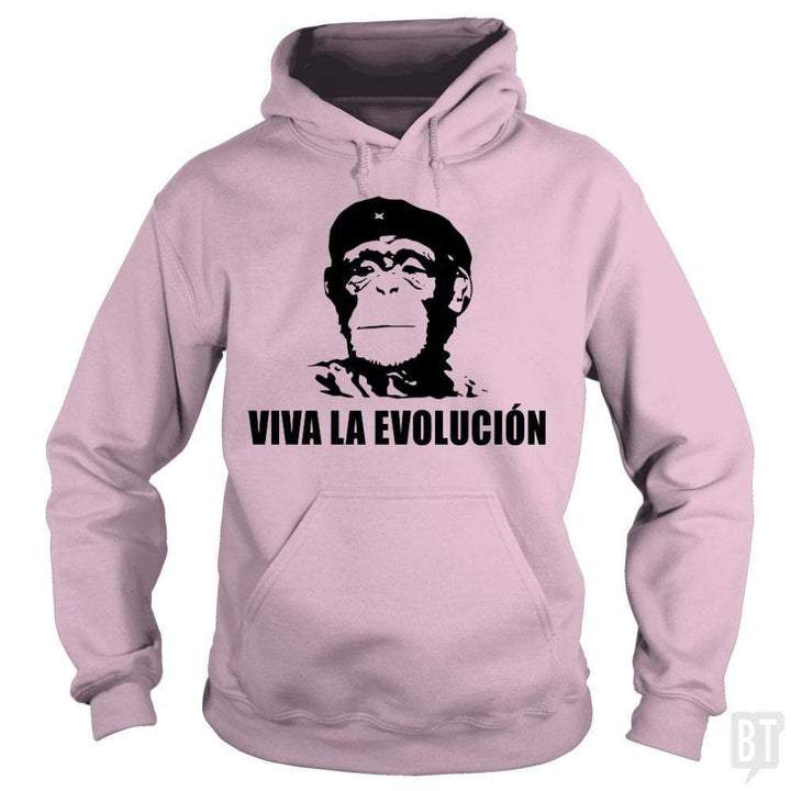 SunFrog-Busted BustedTees Hoodie / Light Pink / S Viva La Evolucion