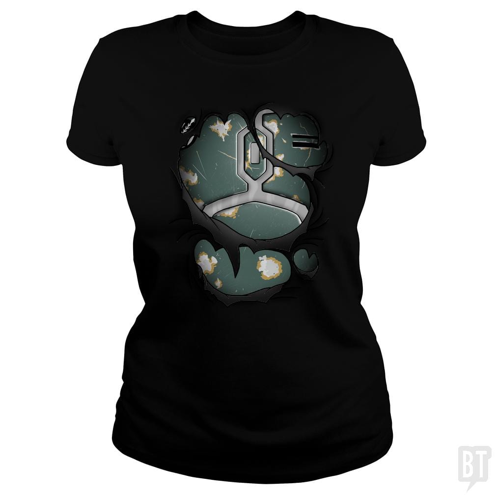 SunFrog-Busted Cattoc C Classic Ladies Tee / Black / S Mandalorian armor