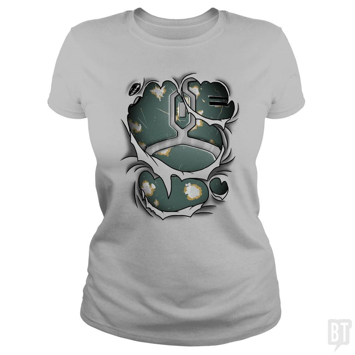 SunFrog-Busted Cattoc C Classic Ladies Tee / Sport Grey / S Mandalorian armor