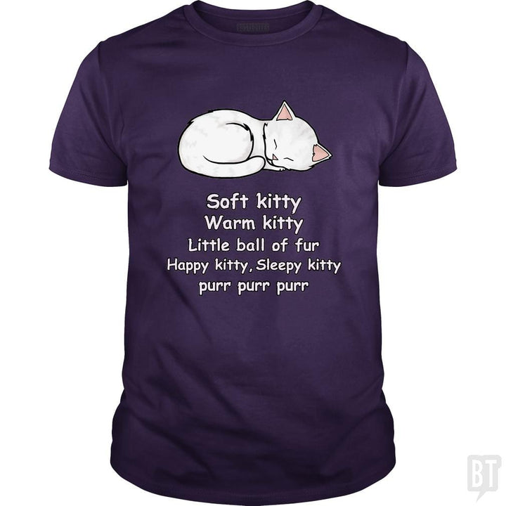 SunFrog-Busted Cattoc C Classic Guys / Unisex Tee / Purple / S Soft Kitty