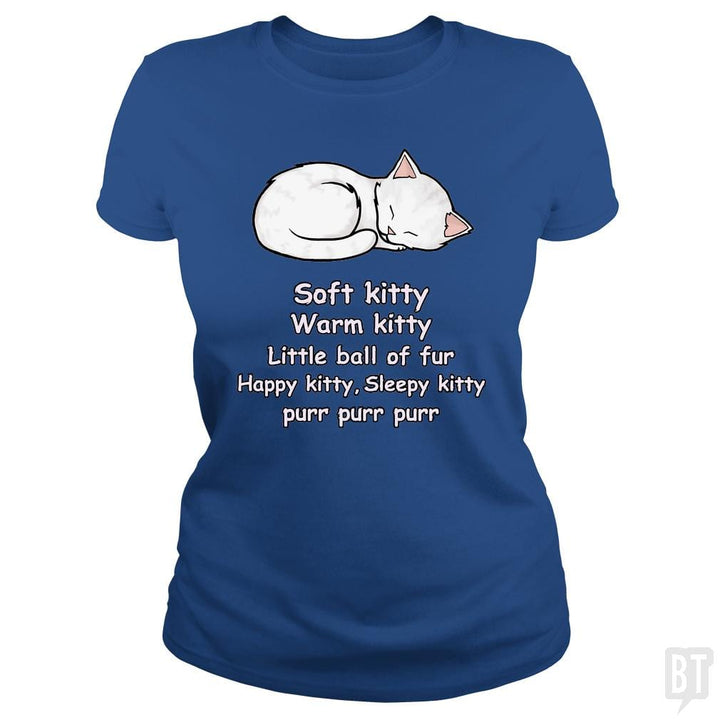 SunFrog-Busted Cattoc C Classic Ladies Tee / Royal Blue / S Soft Kitty