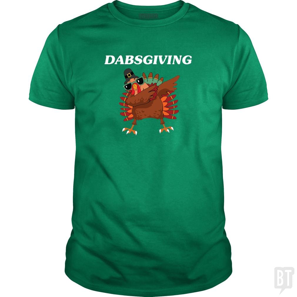 SunFrog-Busted CT486 Classic Guys / Unisex Tee / Irish Green / S Dabsgiving Dabbing Turkey Funny Thanksgiving