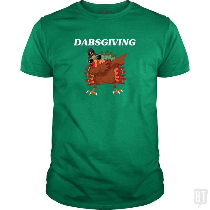 SunFrog-Busted CT486 Classic Guys / Unisex Tee / Irish Green / S Dabsgiving Dabbing Turkey Funny Thanksgiving