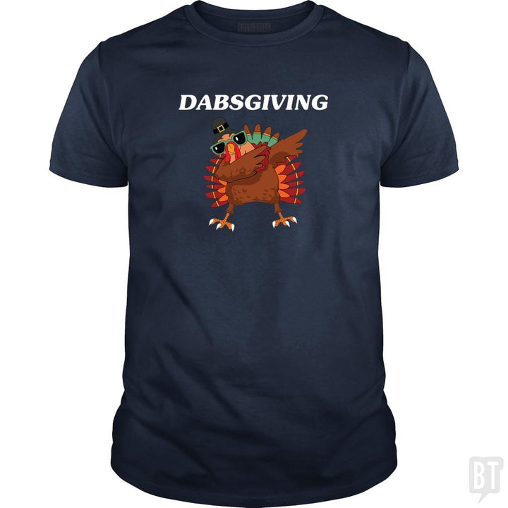SunFrog-Busted CT486 Classic Guys / Unisex Tee / Navy Blue / S Dabsgiving Dabbing Turkey Funny Thanksgiving