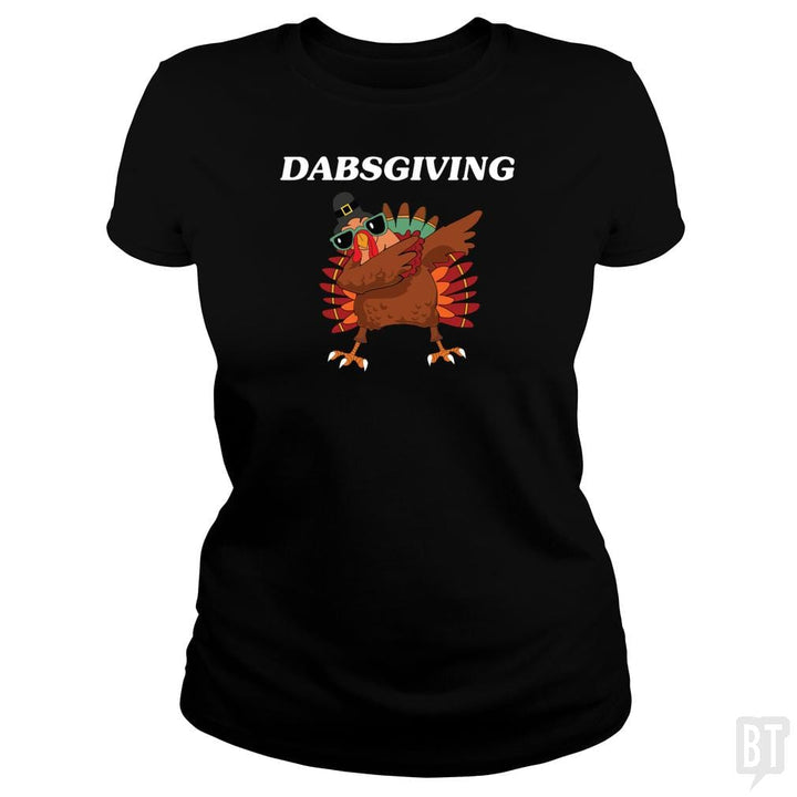 SunFrog-Busted CT486 Classic Ladies Tee / Black / S Dabsgiving Dabbing Turkey Funny Thanksgiving