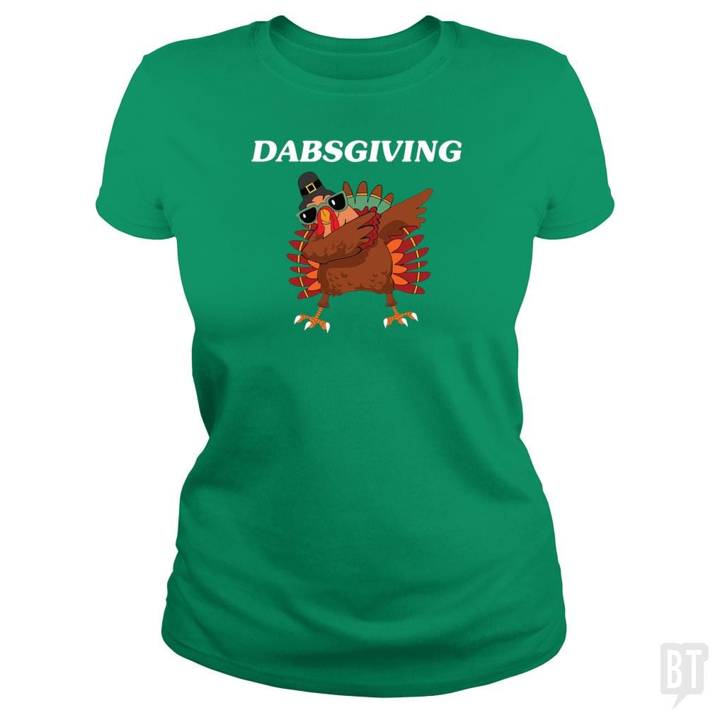 SunFrog-Busted CT486 Classic Ladies Tee / Irish Green / S Dabsgiving Dabbing Turkey Funny Thanksgiving