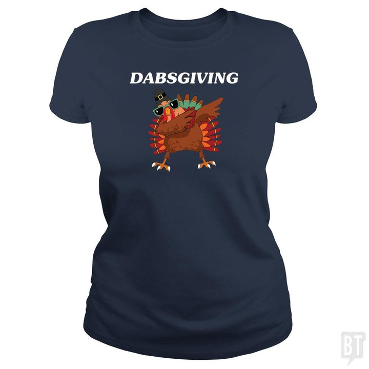 SunFrog-Busted CT486 Classic Ladies Tee / Navy Blue / S Dabsgiving Dabbing Turkey Funny Thanksgiving