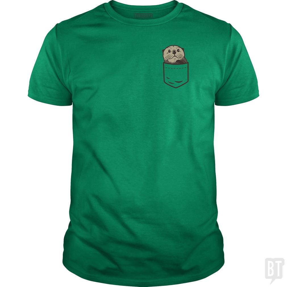 SunFrog-Busted CT486 Classic Guys / Unisex Tee / Irish Green / S Sea Otter Pocket Animal Shirt Otter Lover Christma