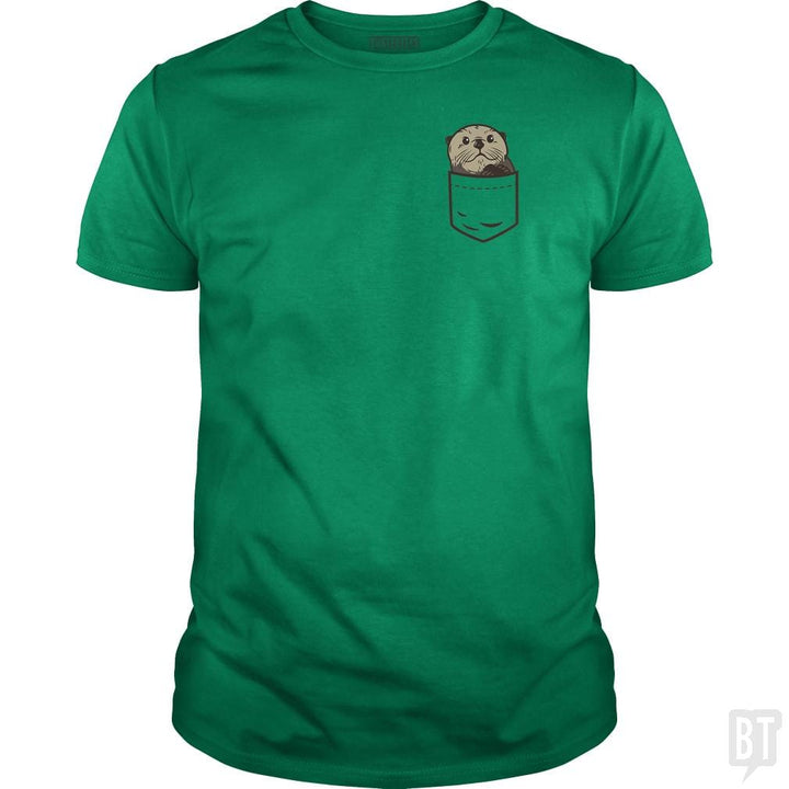 SunFrog-Busted CT486 Classic Guys / Unisex Tee / Irish Green / S Sea Otter Pocket Animal Shirt Otter Lover Christma