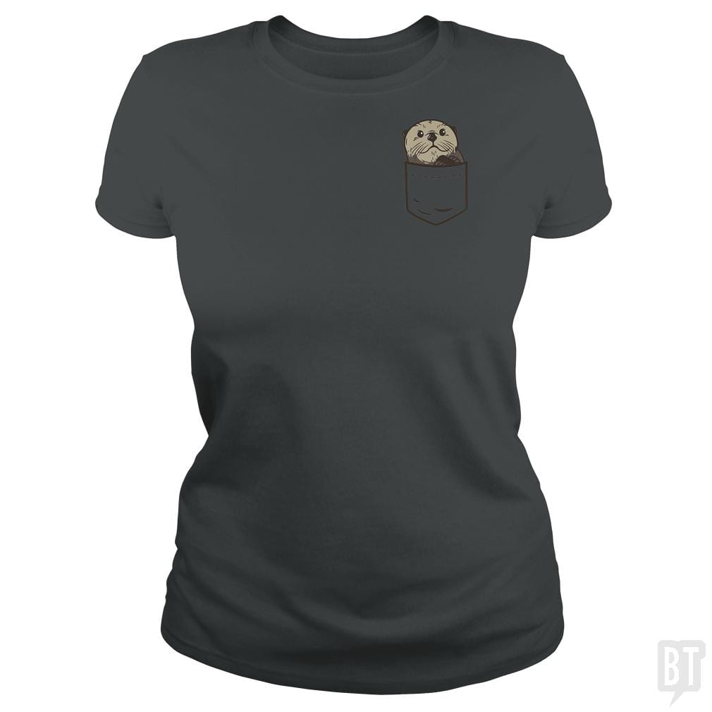 SunFrog-Busted CT486 Classic Ladies Tee / Dark Heather / S Sea Otter Pocket Animal Shirt Otter Lover Christma