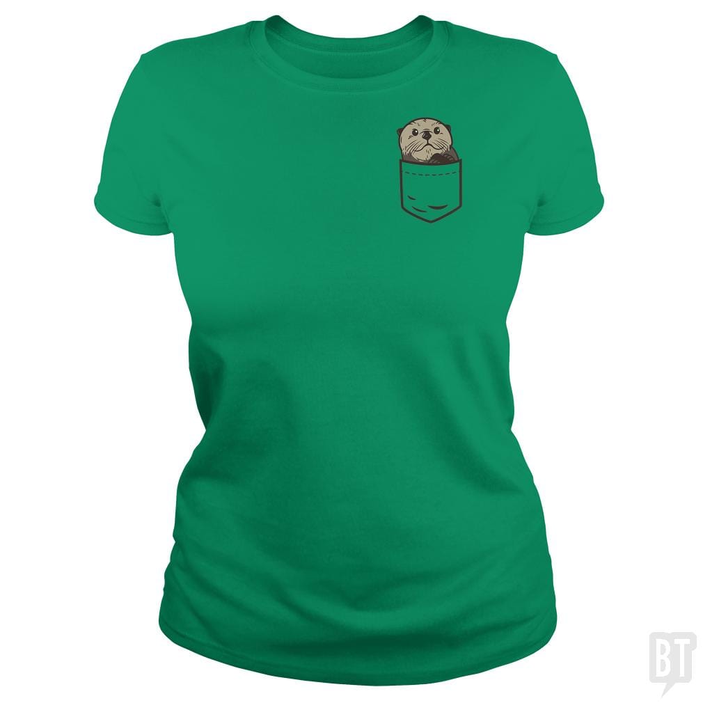 SunFrog-Busted CT486 Classic Ladies Tee / Irish Green / S Sea Otter Pocket Animal Shirt Otter Lover Christma