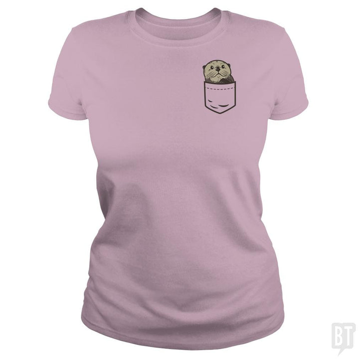 SunFrog-Busted CT486 Classic Ladies Tee / Light Pink / S Sea Otter Pocket Animal Shirt Otter Lover Christma